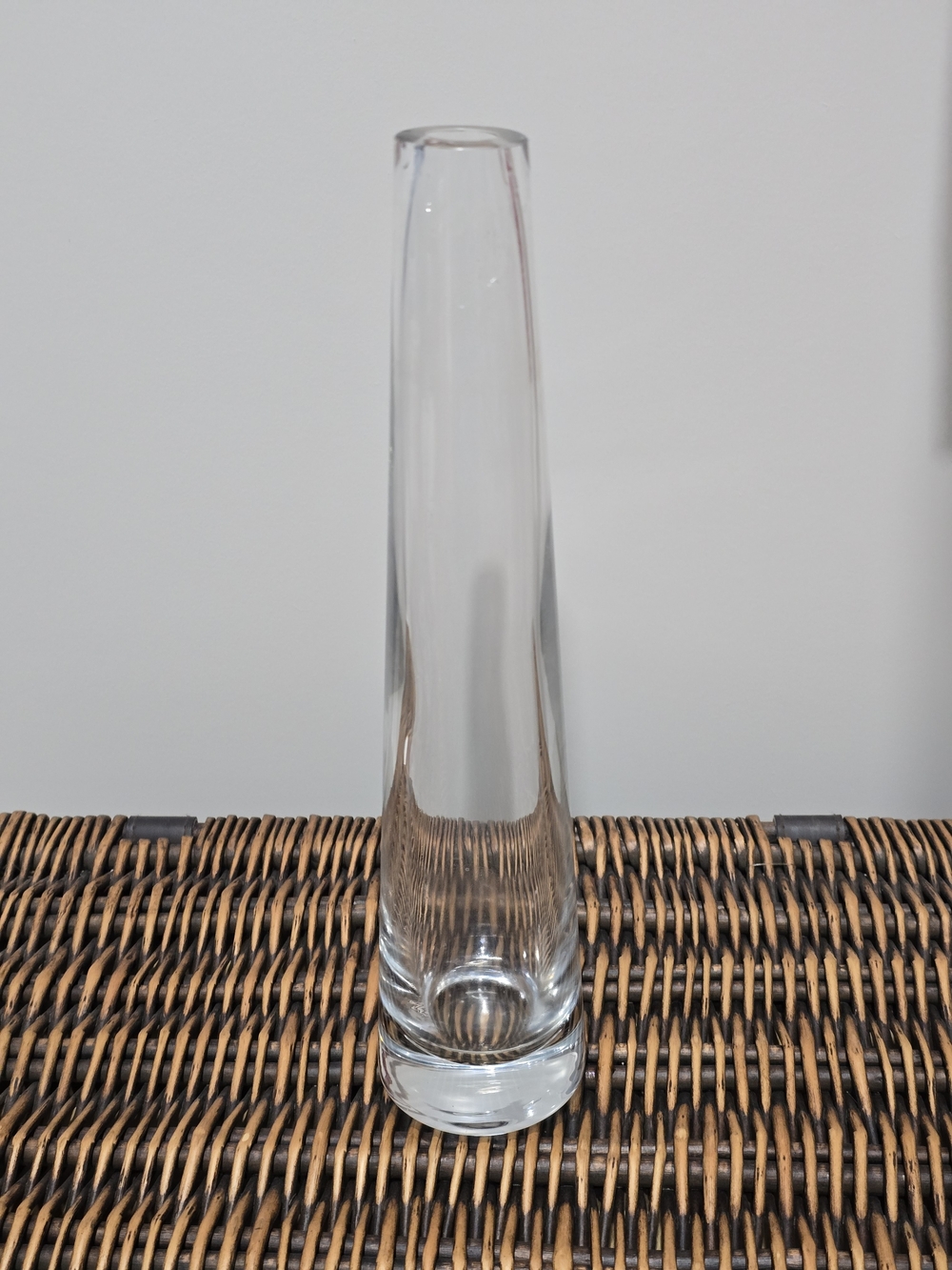 Vintage Tapered Conical Bud Vase Heavy Base Clear Glass McM